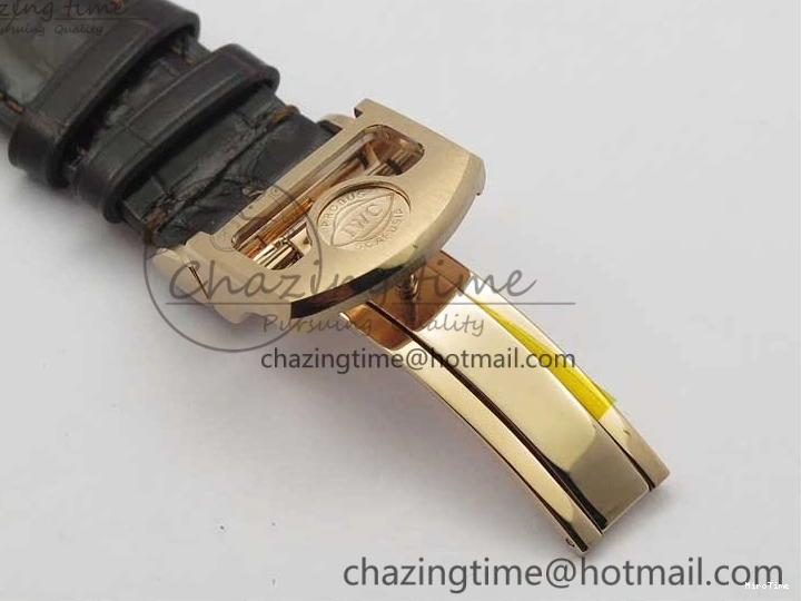 MIROTIME 0218 Compact Portugieser Perpetual Calendar IW503302 RG V9F 1:1 Best Edition White Dial on Brown Leather Strap A 7113